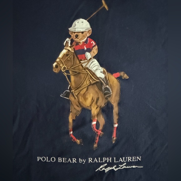 Polo by Ralph Lauren Polo Bear Big and Tall navy blue Tee - Picture 2 of 4